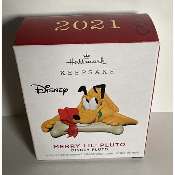 Hallmark Ornament 2021 Disney Miniature Merry Lil’ Pluto- New in Box - Picture 1 of 6